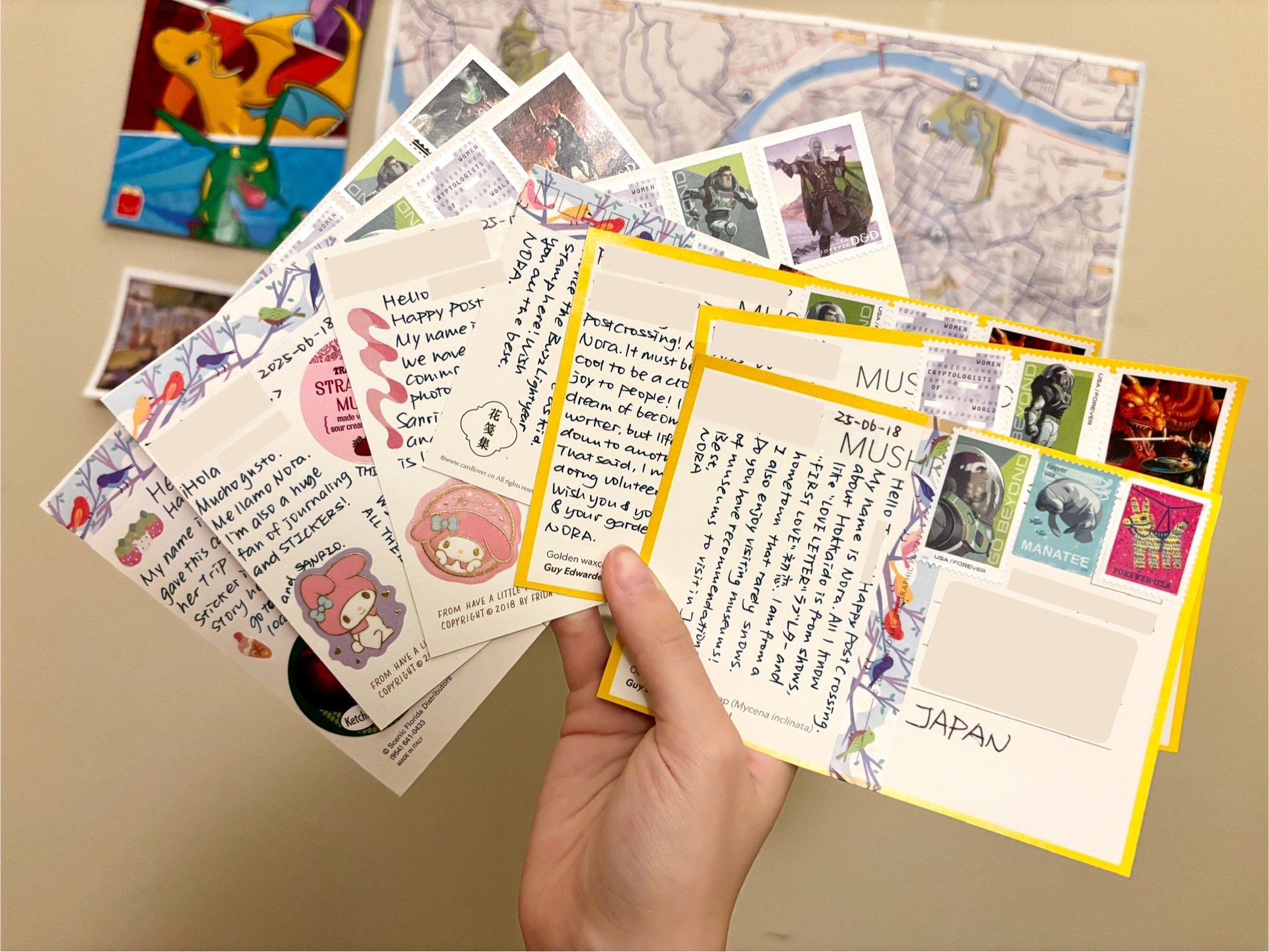Postcards and writing